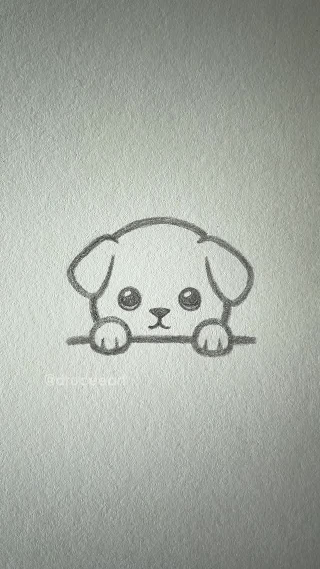 Adorable Puppy Peeking Over a Surface