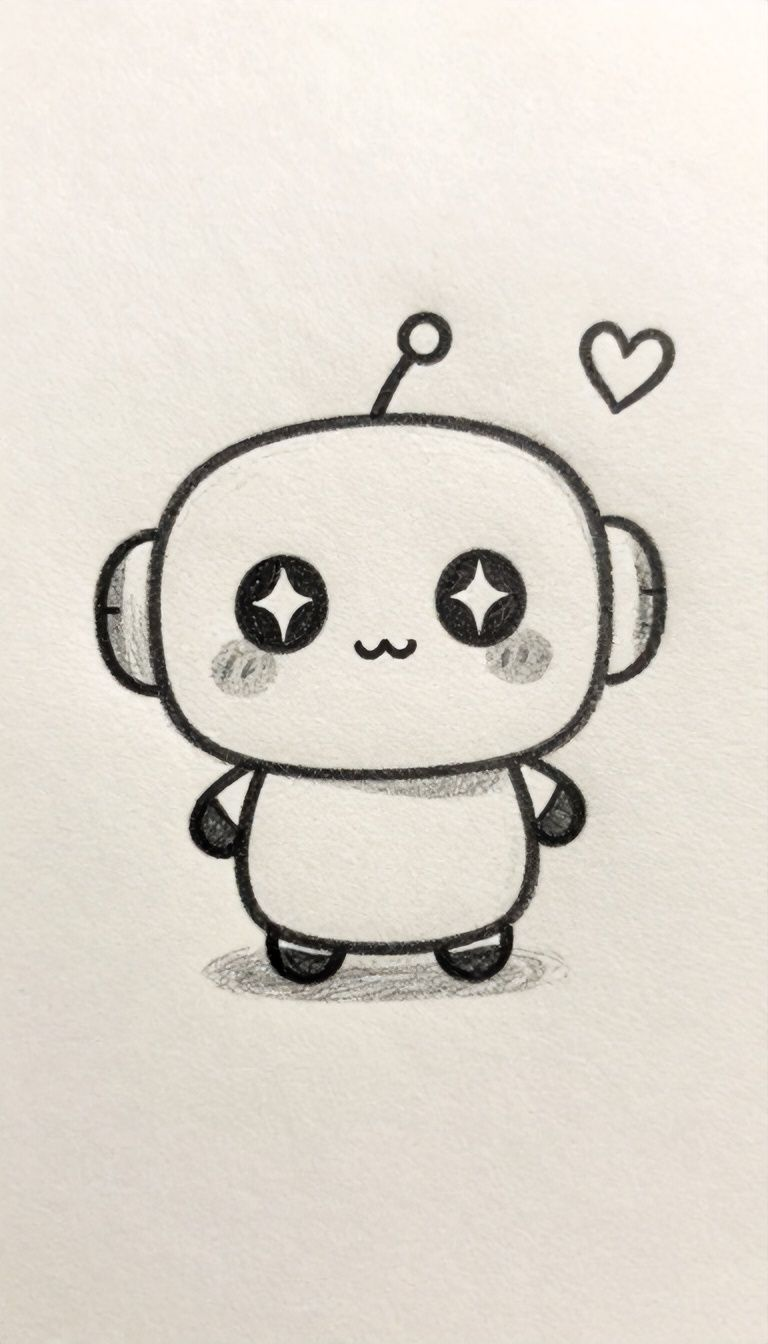 Adorable Robot with Heart