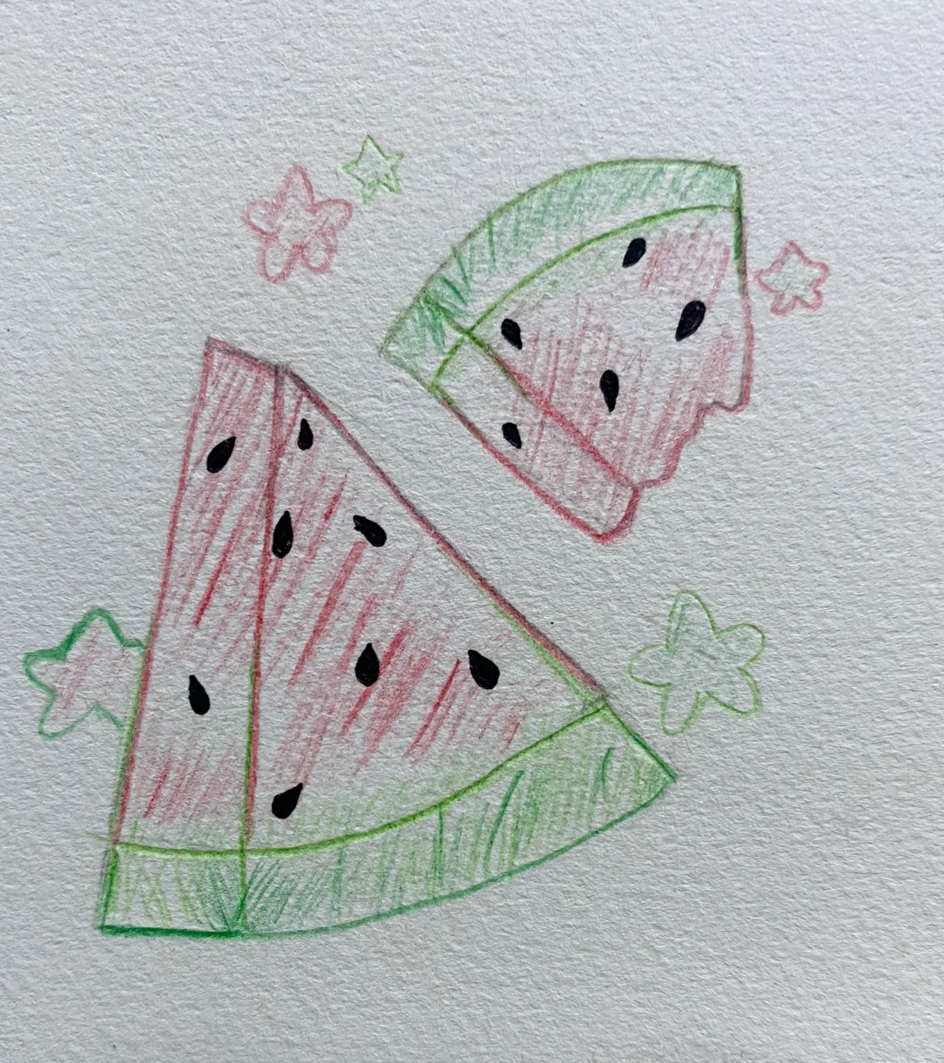 Colorful Watermelon Slices with Stars