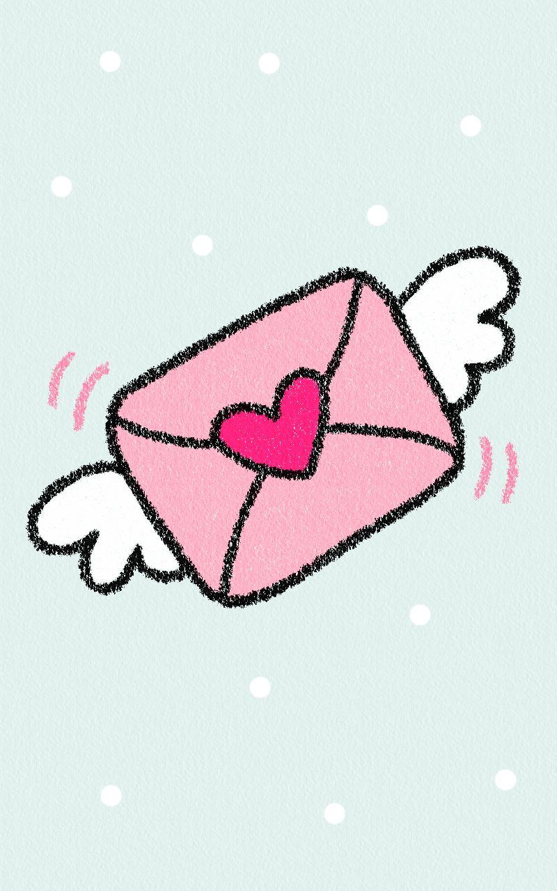 Cute Love Letter with Wings
