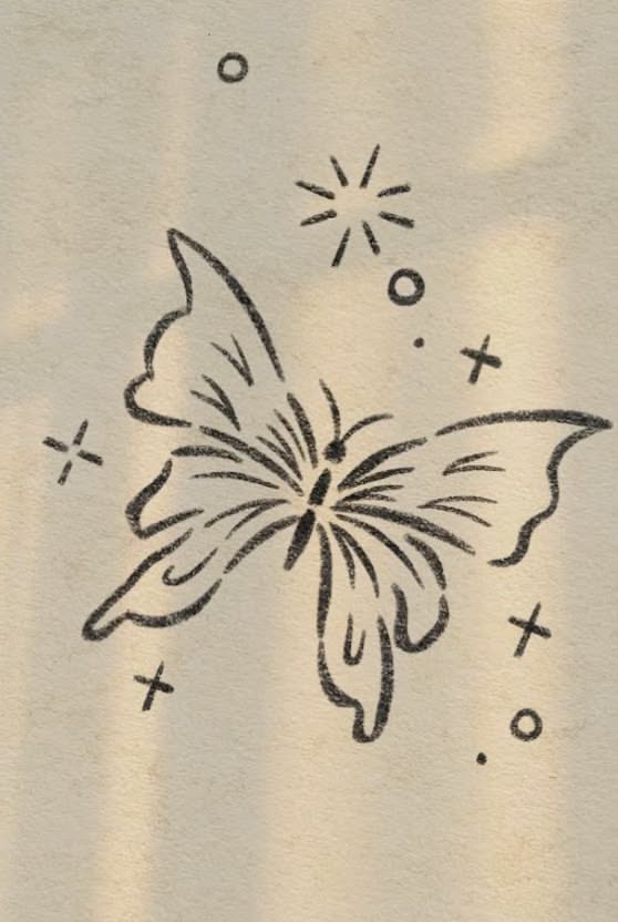 Elegant Butterfly with Stars