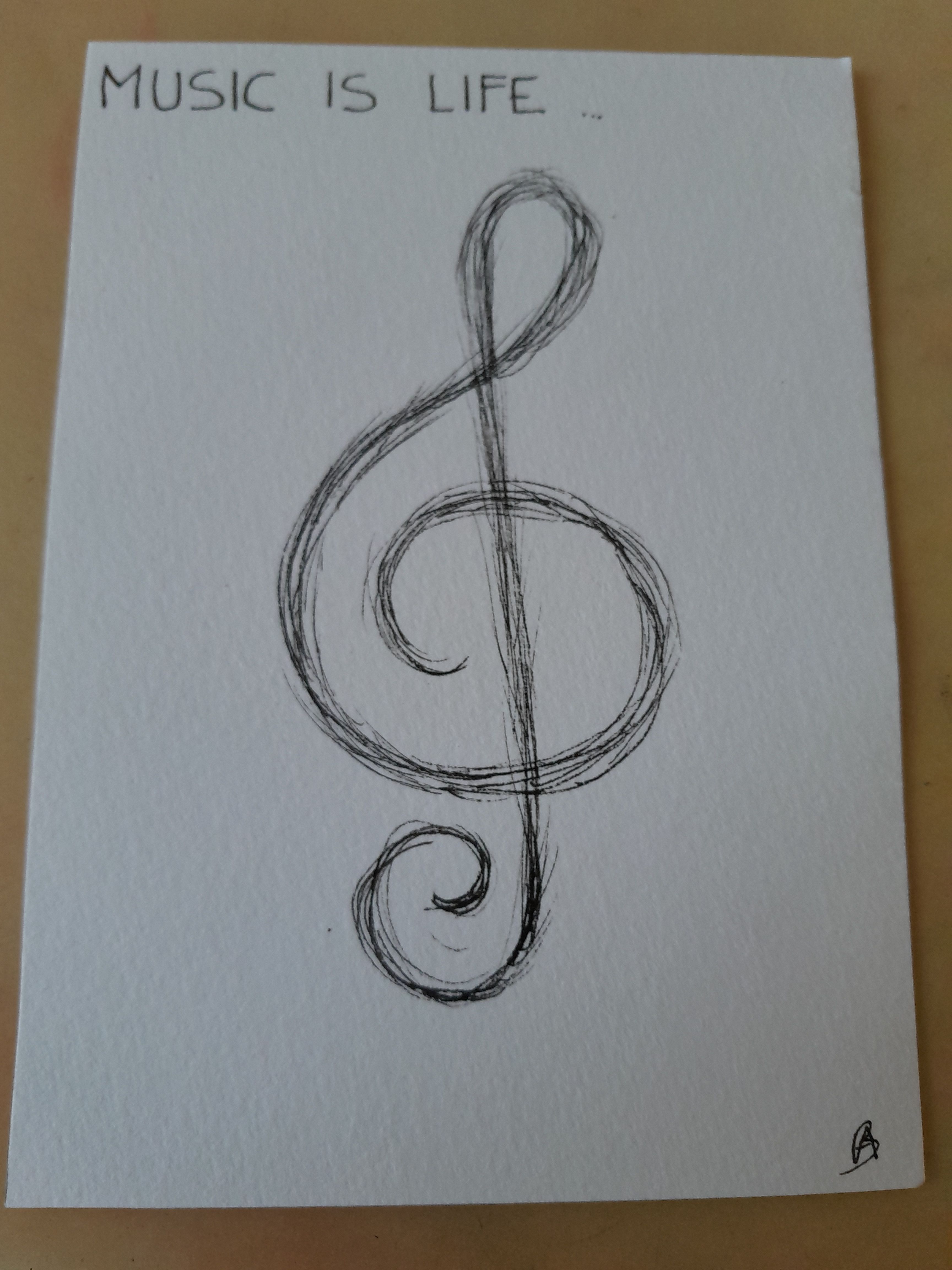 Elegant Treble Clef with Music Quote