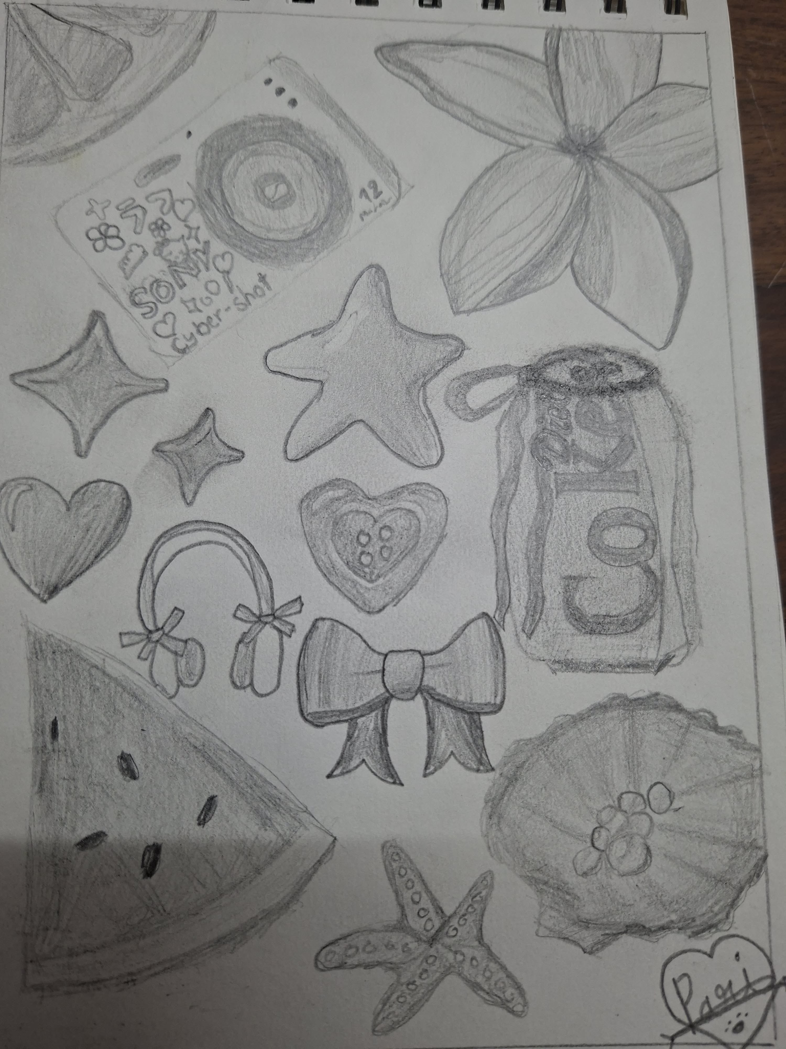 Fun Collection of Sketches with Stars, Flowers, and Fruit