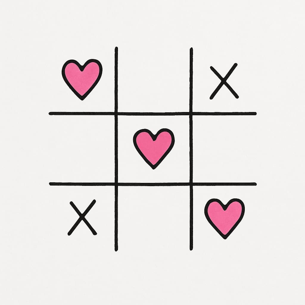 Fun Tic-Tac-Toe Game with Hearts
