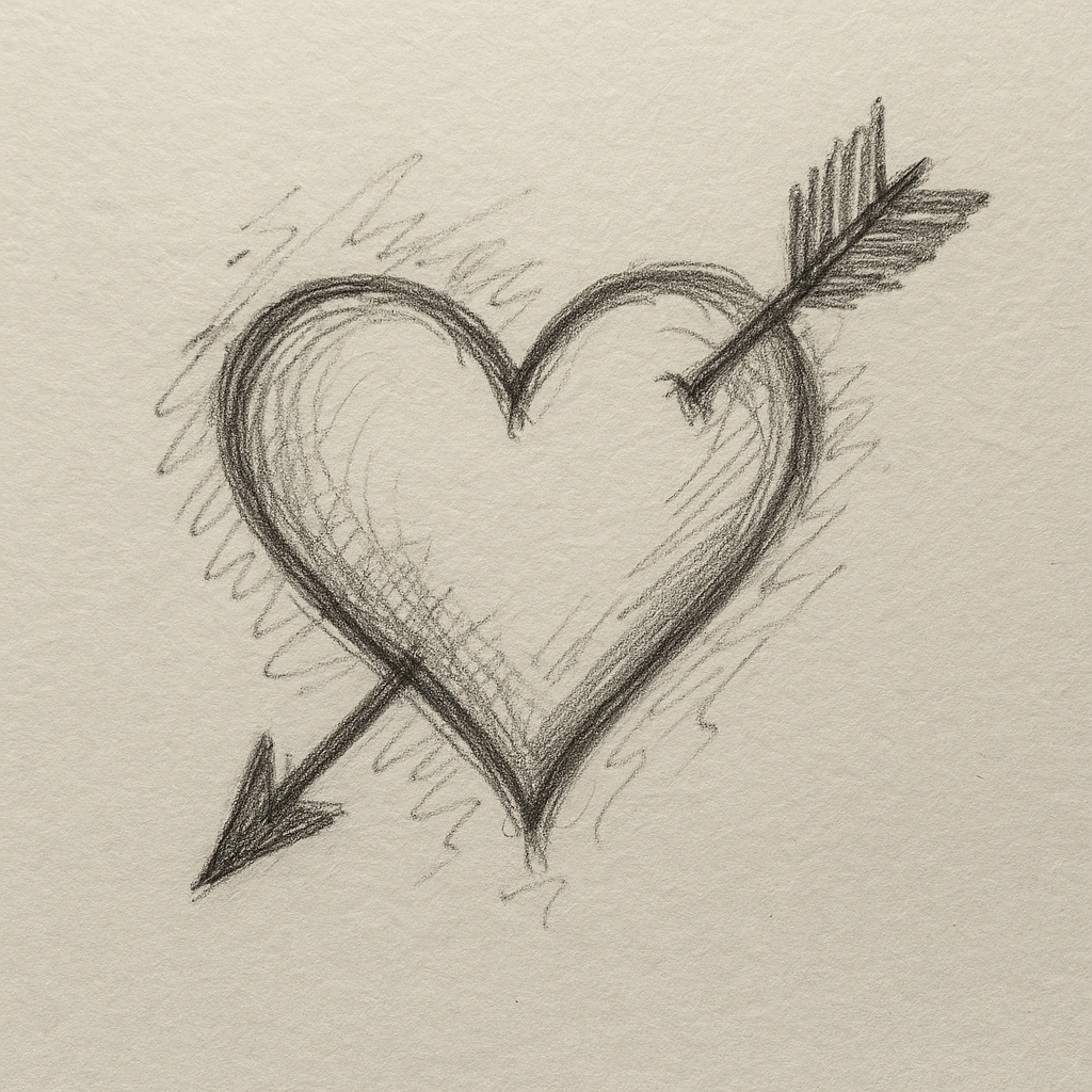 Heart with Arrow Sketch
