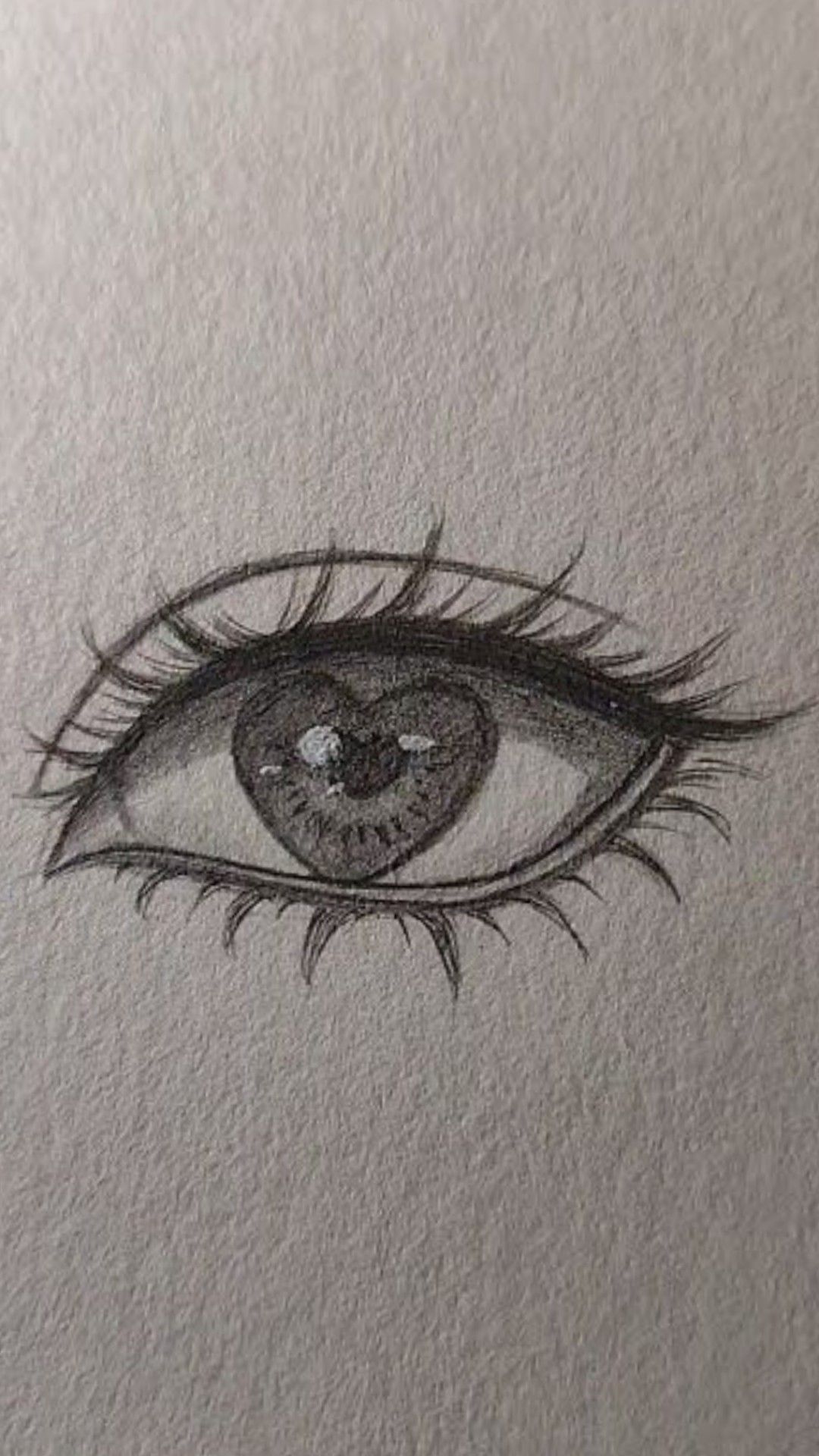 Realistic Eye with Heart Reflection