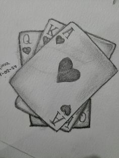 Realistic Playing Cards with Hearts