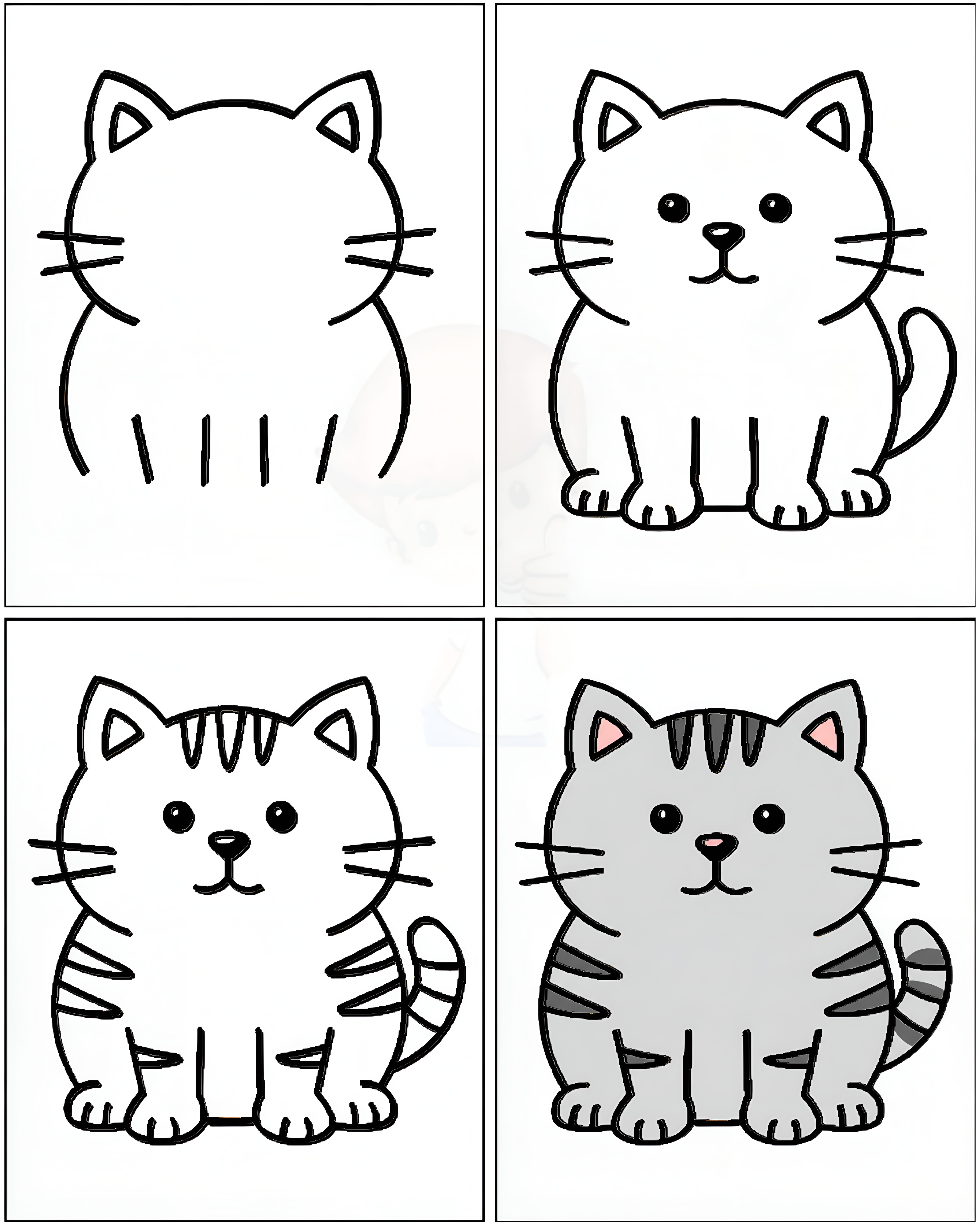 Cute Cat Sketch in Easy Steps