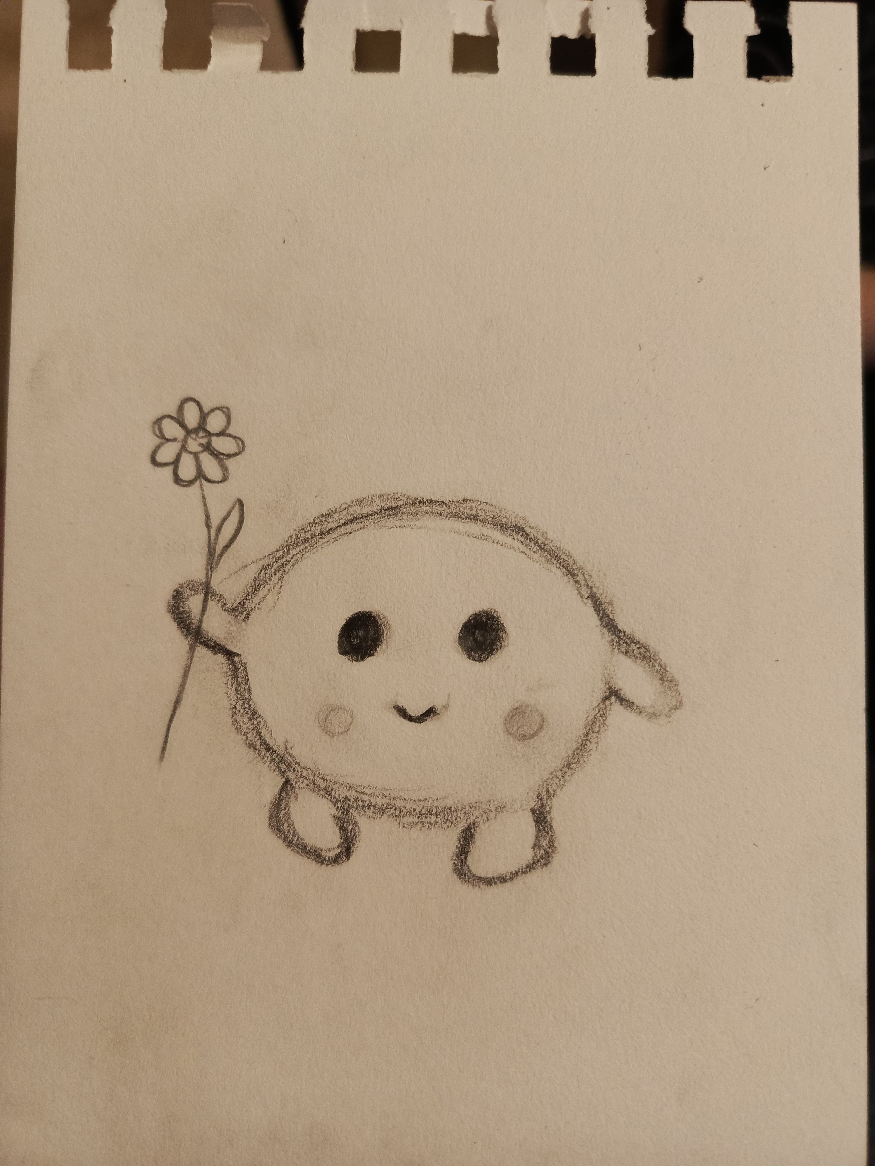 Cute Character Holding a Flower