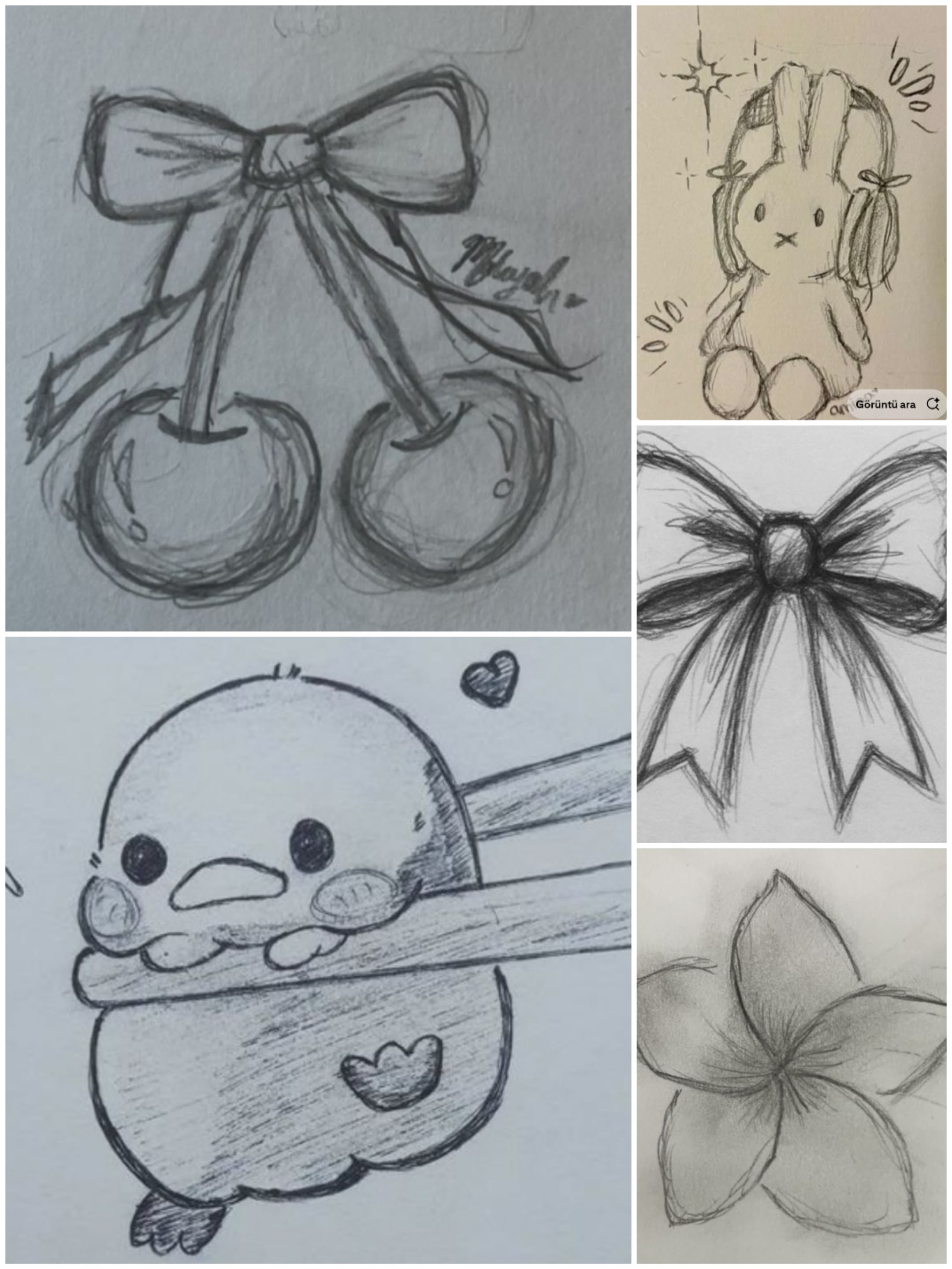Cute Cherries with a Bow and Adorable Characters