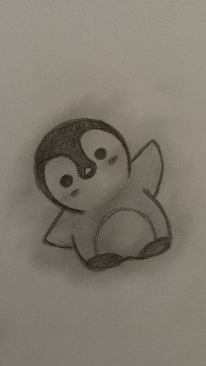 Cute Penguin with Big Eyes