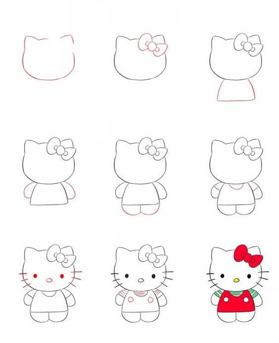 Cute Step-by-Step Hello Kitty Drawing Guide