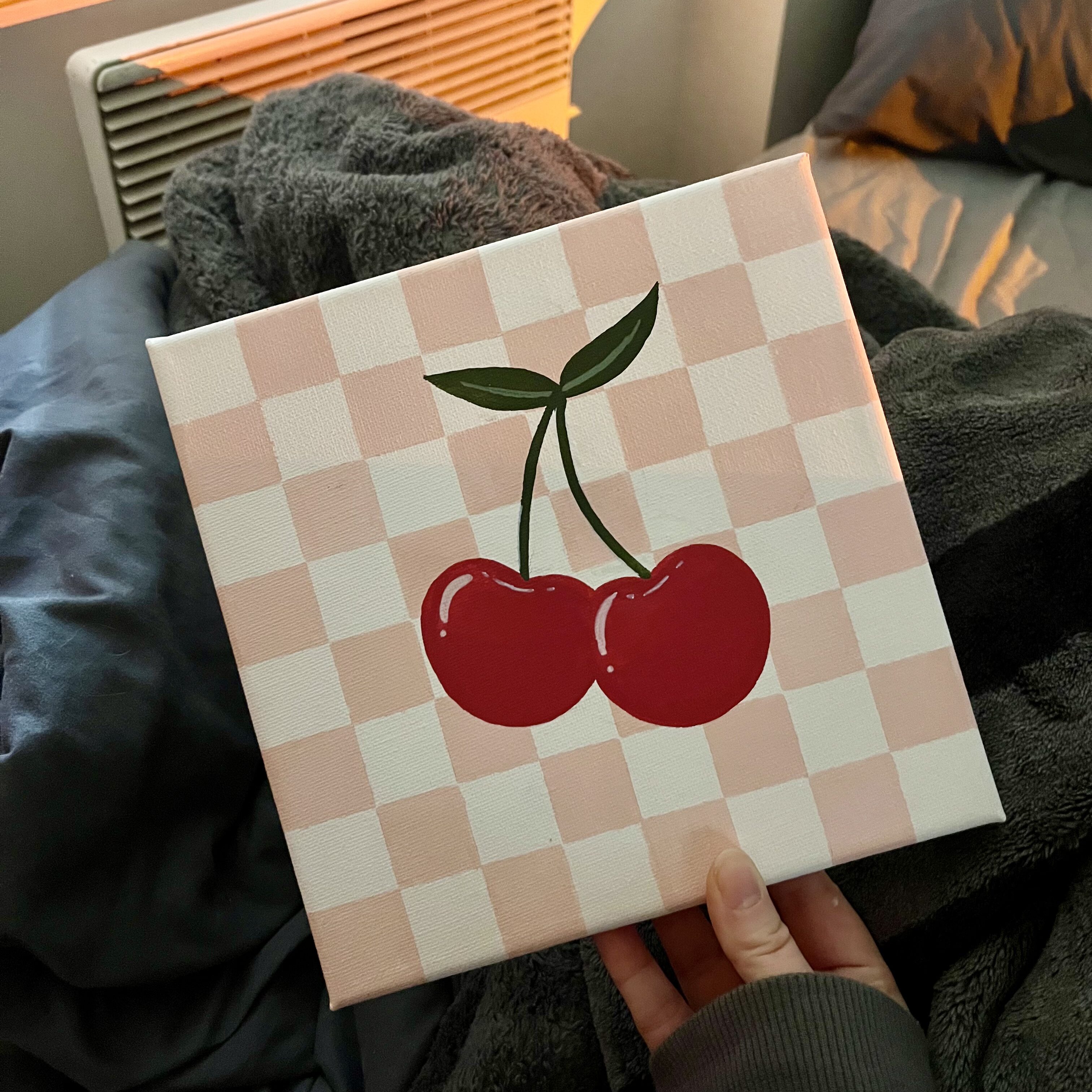 Adorable Checkered Cherry Design