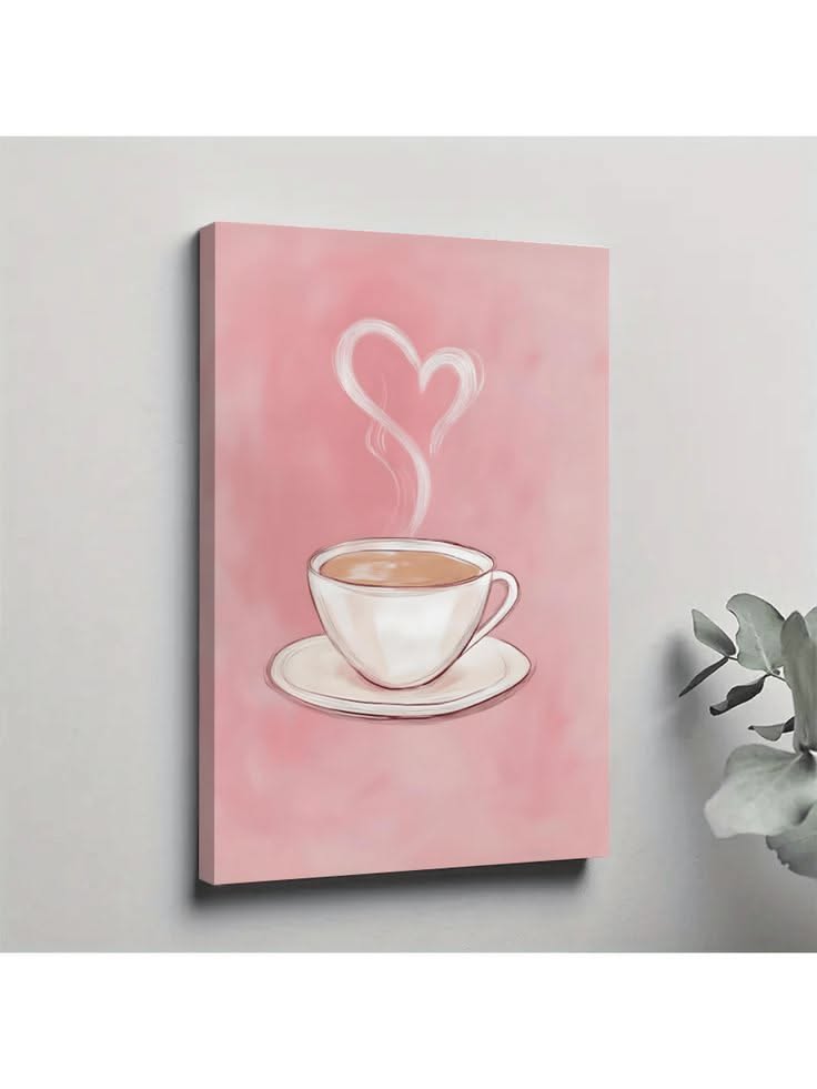 Adorable Coffee Cup with Heart Steam