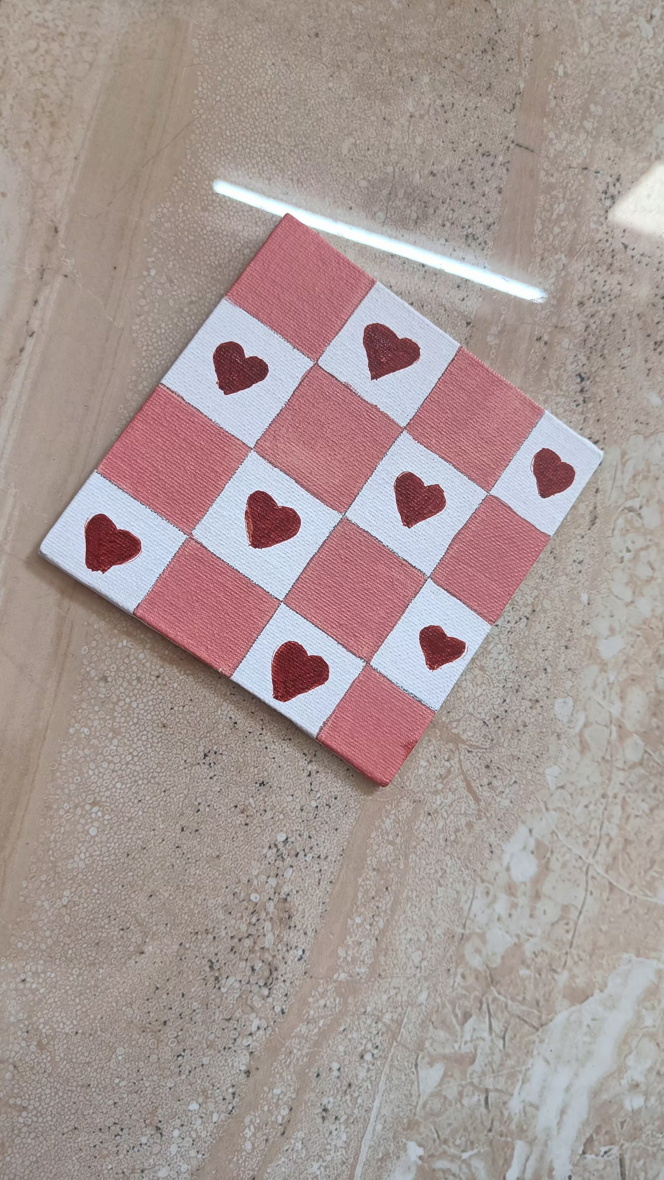 Adorable Heart Checkerboard Design