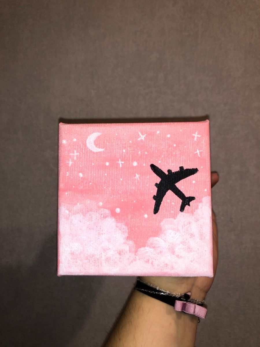 Charming Airplane in Pink Sky