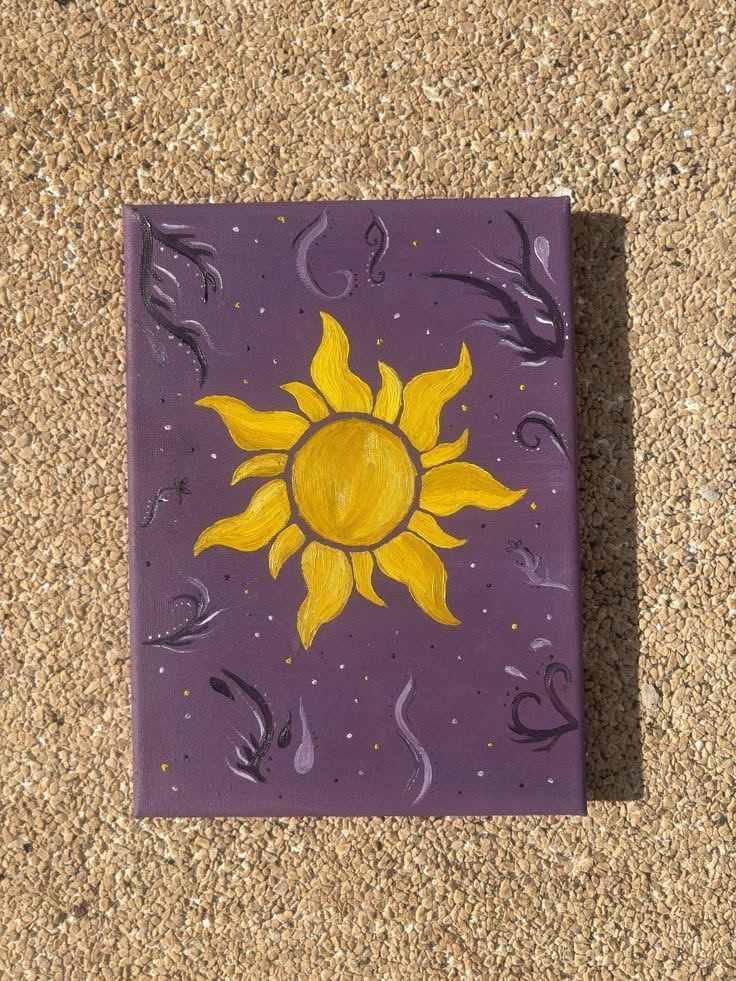 Charming Sun with Purple Background