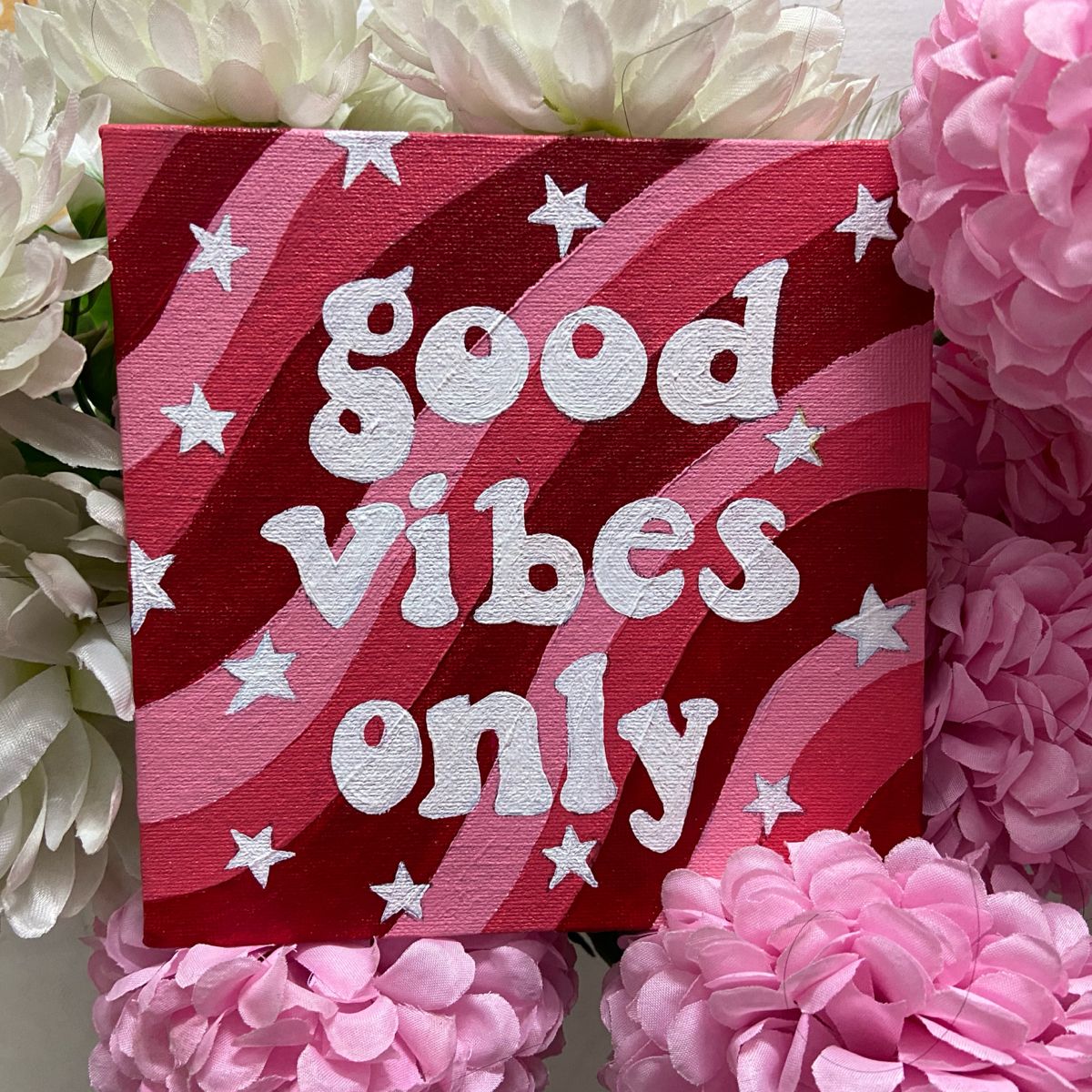 Cheerful Good Vibes Only Red and White