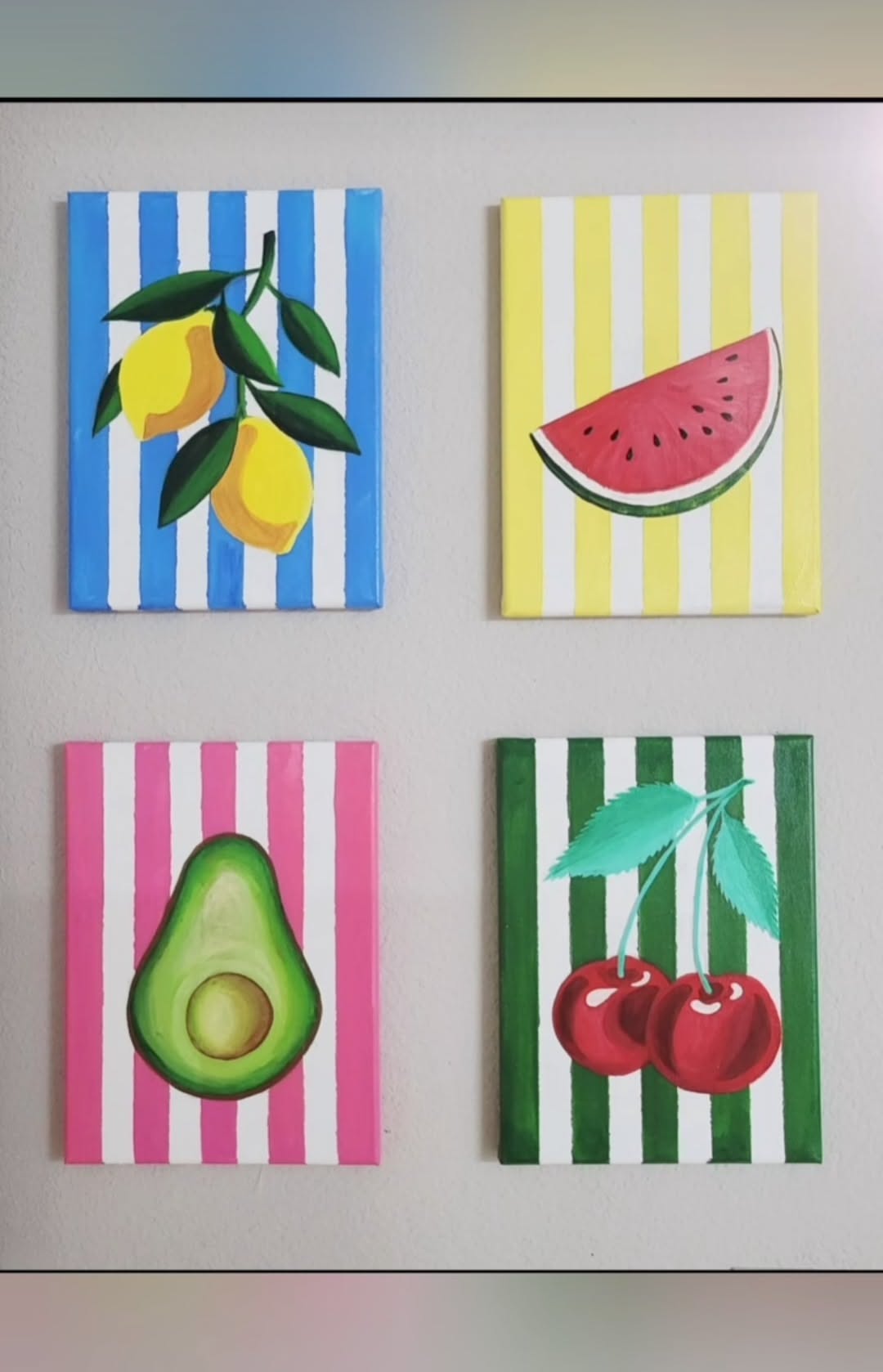 Colorful Fruit Designs with Stripes
