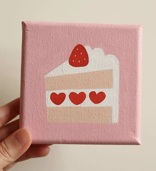 Cute Strawberry Heart Cake