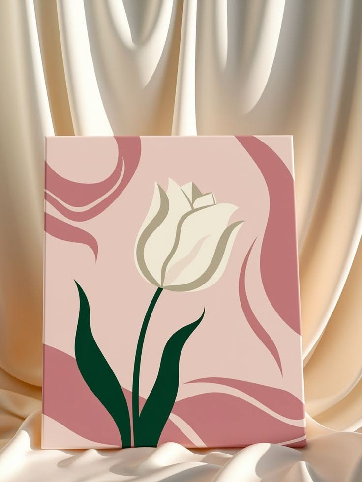 Elegant White Tulip Floral Art