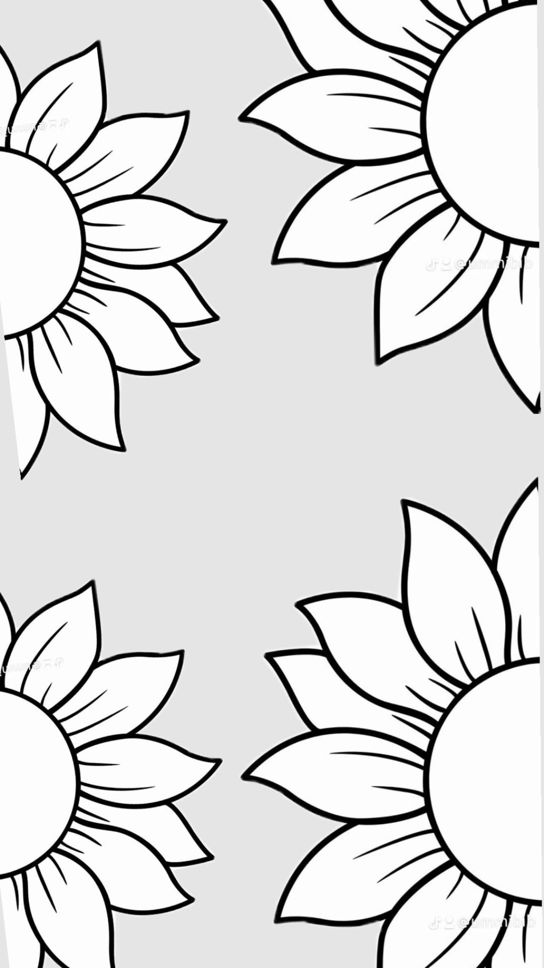 Fun Outlined Sunflower Design