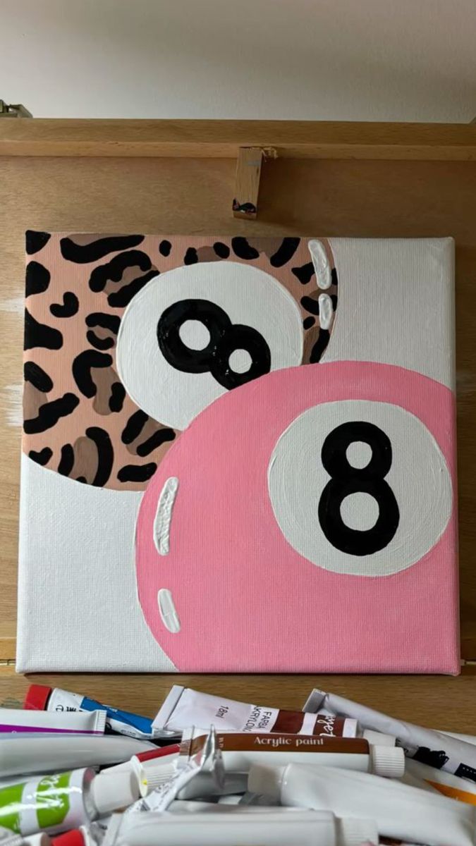 Fun Pink and Animal Print 8-Ball Design