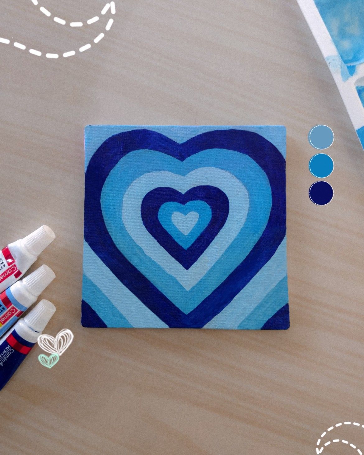 Simple Blue Heart Patterns