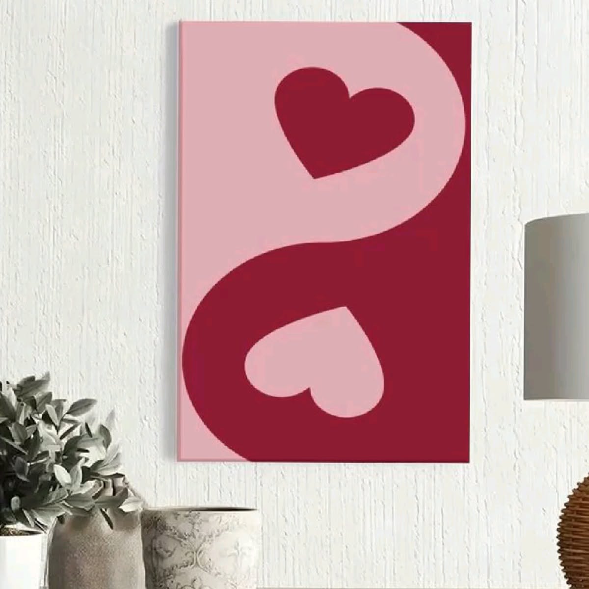 Stylish Continuous Heart Design Red Pink