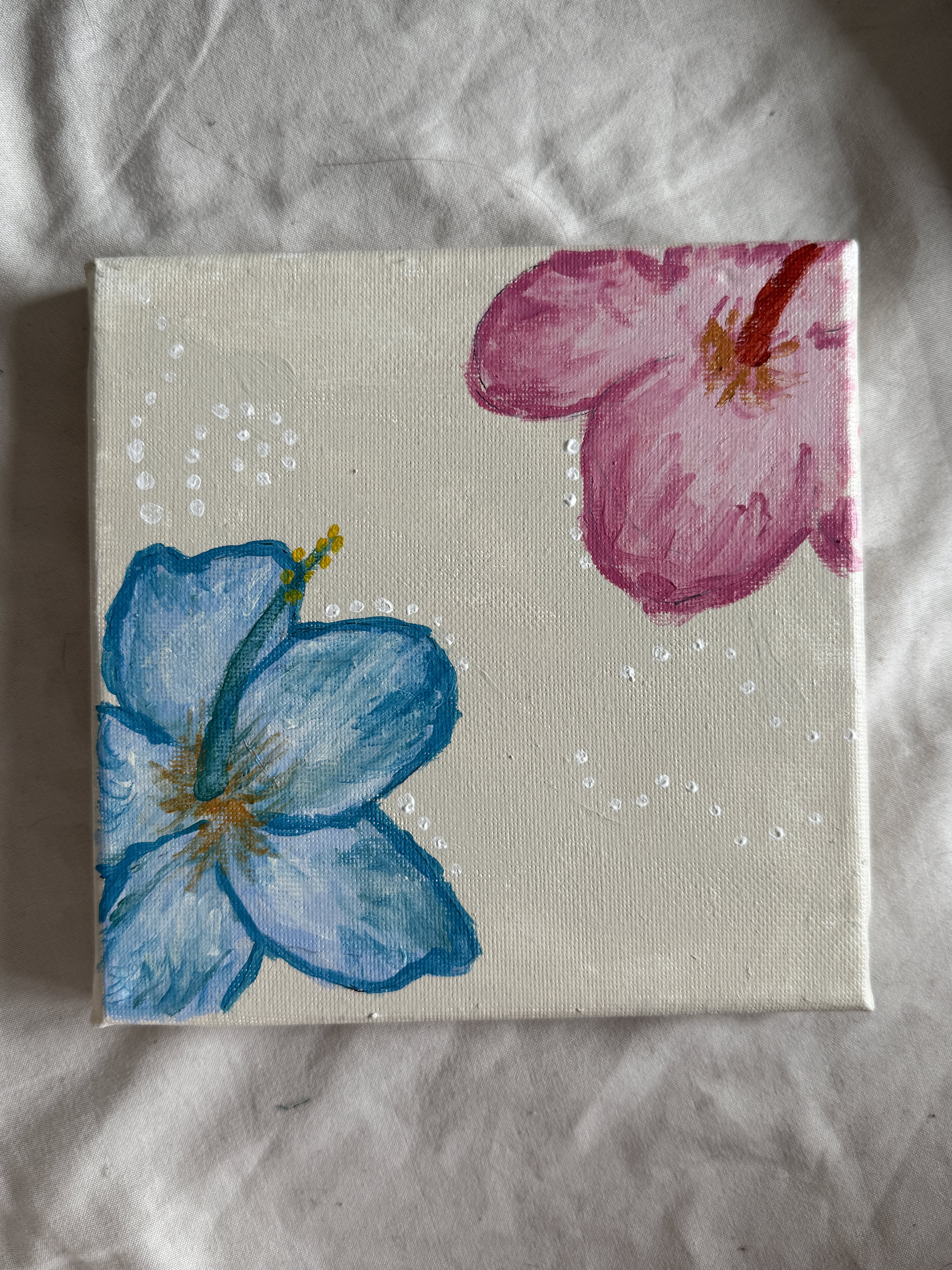 Vibrant Blue and Pink Floral Delight