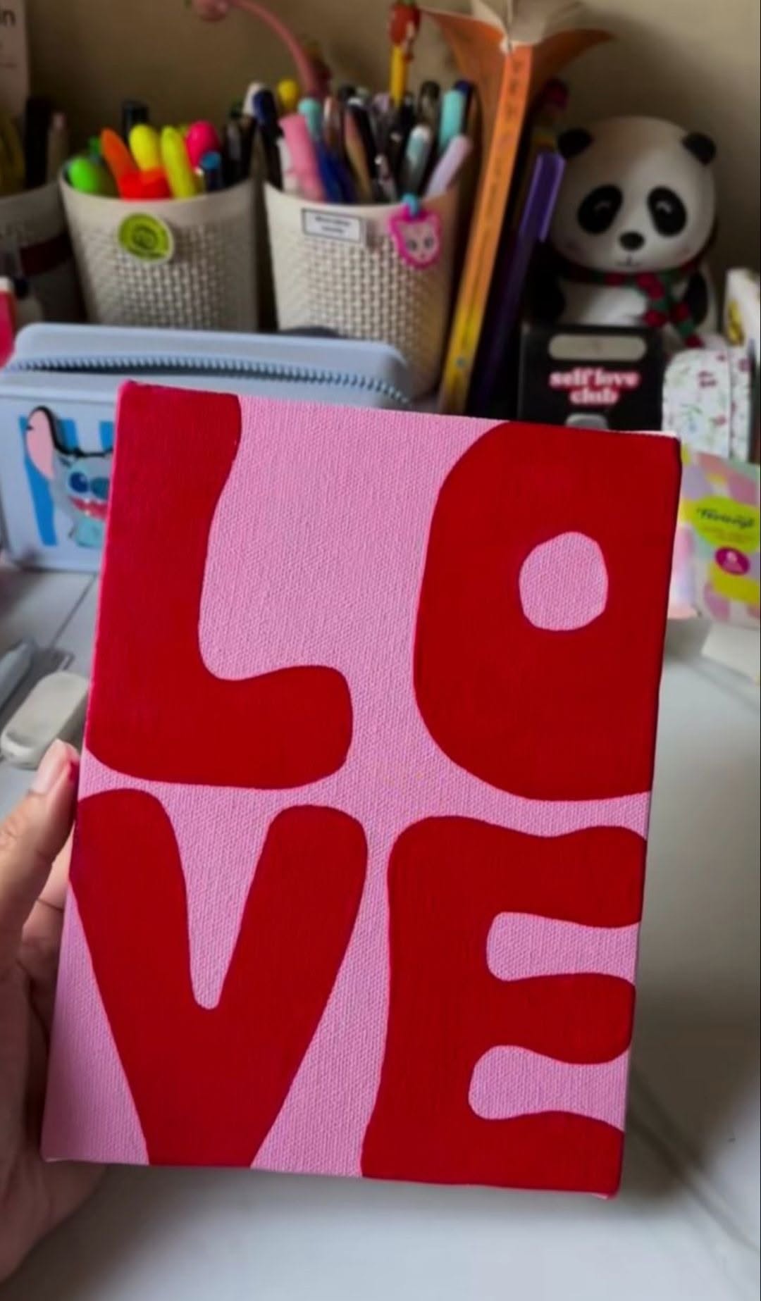 Vibrant Red LOVE Art